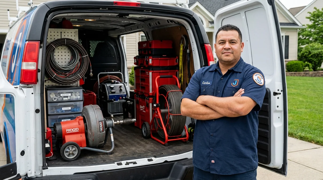 Professional drain cleaning equipment and Johns Plumbing LLC plumber in Forrest City