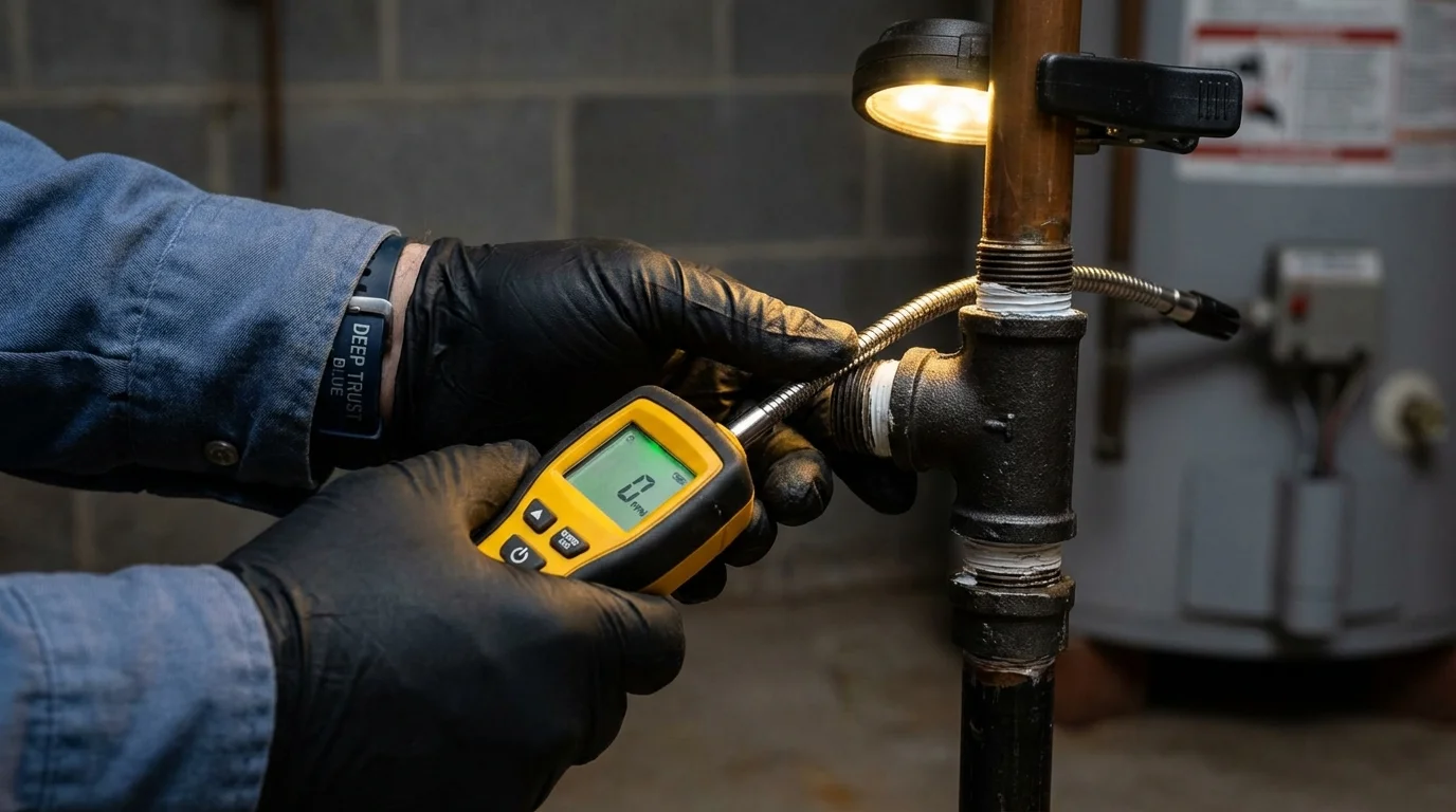 Gas leak detection with electronic sniffer by Johns Plumbing LLC in Forrest City